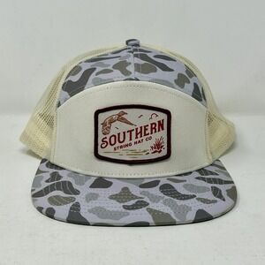 Southern String Hat Co USA Camo Mesh Snapback Trucker Duck Patch Rare